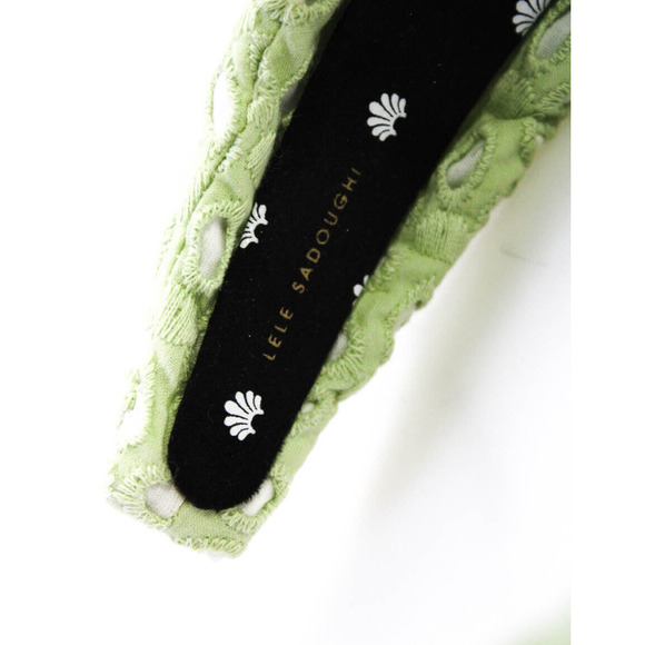 Lele Sadoughi Eyelet Bow Headband Sage Green NWOT - Picture 10 of 14